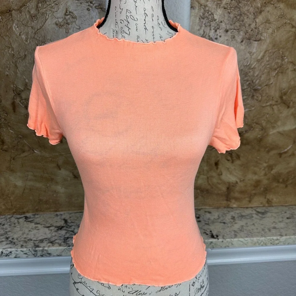 Free People Movement Madeline Funnel Baby Top Womens XS/S Peach Orange